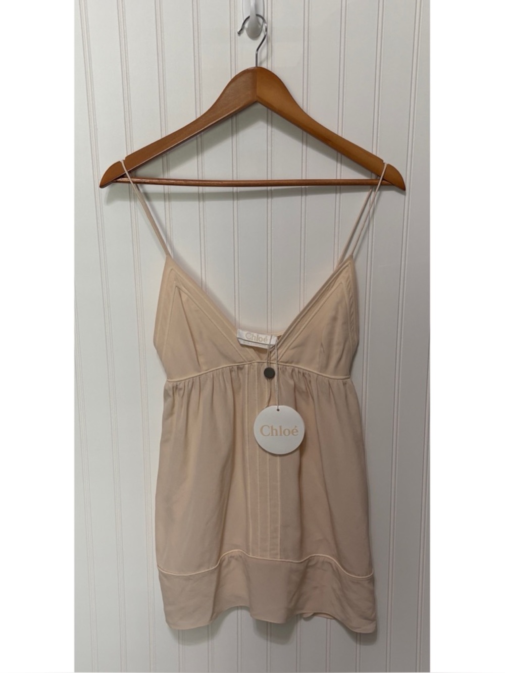 Chloé Beige/Nude Spaghetti Strap Tank Top